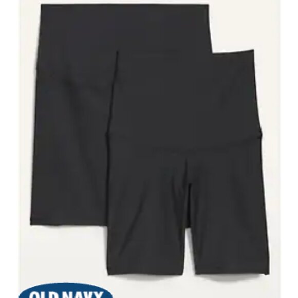 Maternity 2-Pack Full Panel & Postpartum Support PowerSoft Biker Shorts (8 inch) - Picture 1 of 4